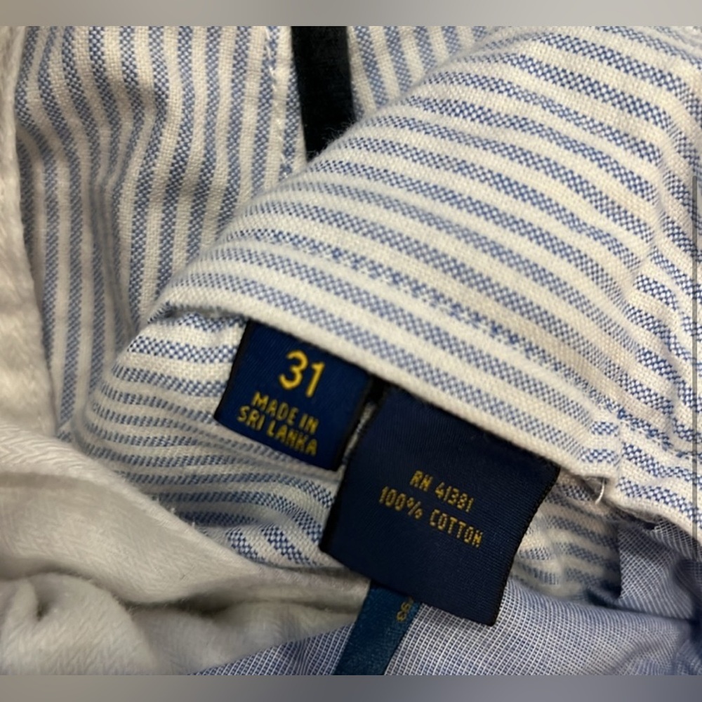 Polo by Ralph Lauren Blue and White Striped Men Shorts - Picture 3 of 8